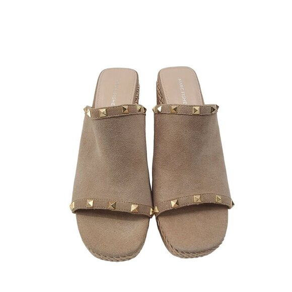 MARC FISHER “Zyme” Square Toe Studded Espadrille Wedges  Size 11M - Picture 2 of 11